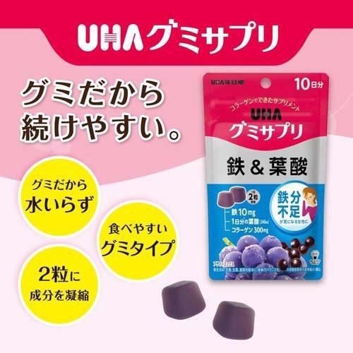 日本UHA味覺糖 鐵與葉酸軟糖(20日份):圖片 4