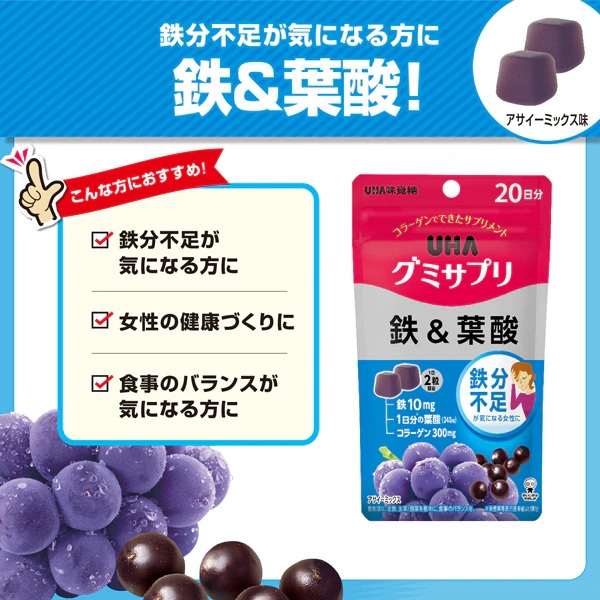 日本UHA味覺糖 鐵與葉酸軟糖(20日份):圖片 5